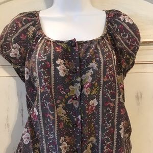 Banana Republic Floral Silk Blend Top